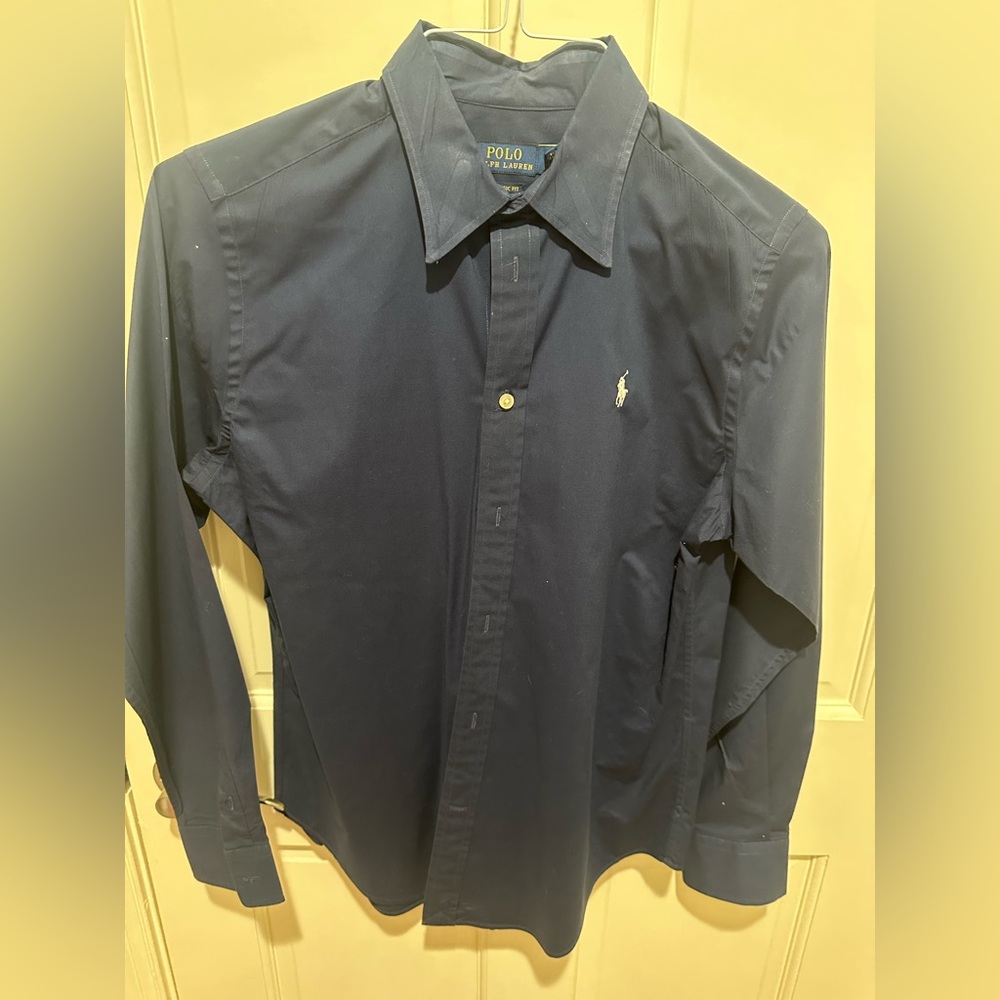 Ralph Lauren women’s navy button down, size 6